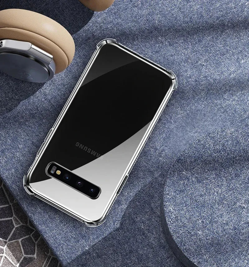PureGuardCases Clear Shockproof TPU Case for Samsung Galaxy