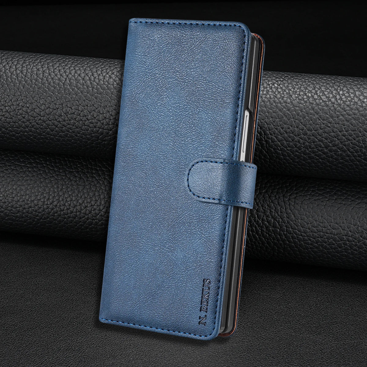 Navy blue classic magnetic leather flip wallet case for Samsung Galaxy A72, A53, A52, A34, A33, A32, A14 and A13