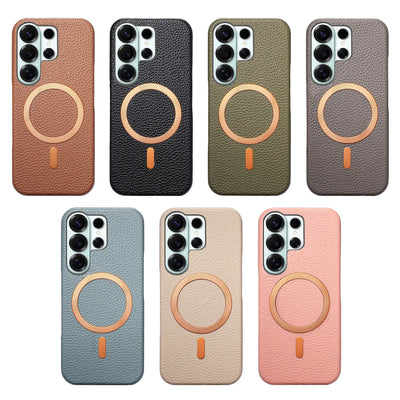 Lychee Leather MagSafe Slim Case for Samsung Galaxy S26, S25, S24 & Galaxy A56, A36 - image 3