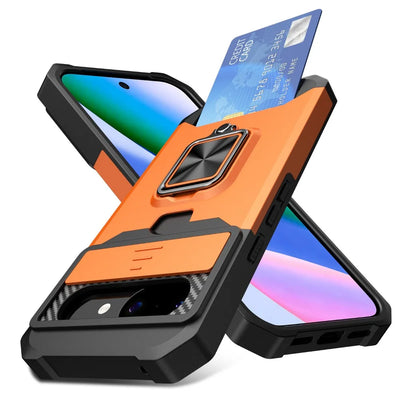 PureGuardCases Armor Ring Wallet Case for Google Pixel