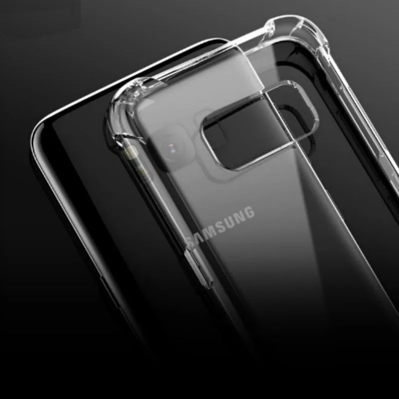 PureGuardCases Clear Shockproof TPU Case for Samsung Galaxy