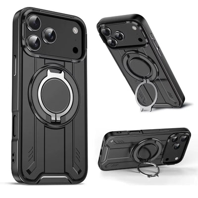 PureGuardCases 360° Rotate Stand iPhone Case – MagSafe Shockproof Armor Cover