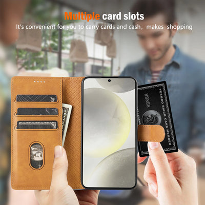 Business Leather Phone Case For Samsung Galaxy S26 S25 S24 S23 Ultra S22 S21 FE S20 S10 Plus Note20 Flip Card Wallet Cover Etui
