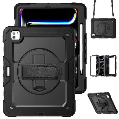 PureGuardCases Rugged Kickstand Case with Shoulder Strap for iPad