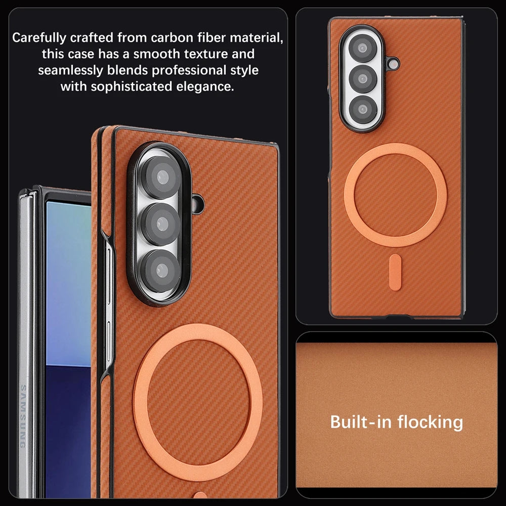 PureGuardCases Carbon Fiber Magnetic Case for Samsung Galaxy Z Fold