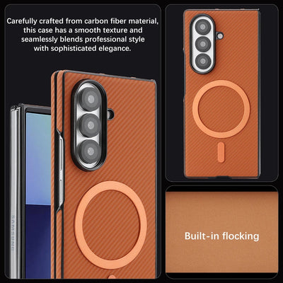 PureGuardCases Carbon Fiber Magnetic Case for Samsung Galaxy Z Fold