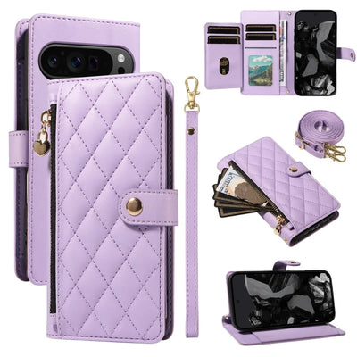 PureGuardCases Crossbody Leather Wallet Case for Google Pixel