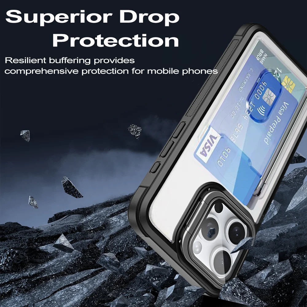 Clear Card Case iPhone 11-18, bezel view