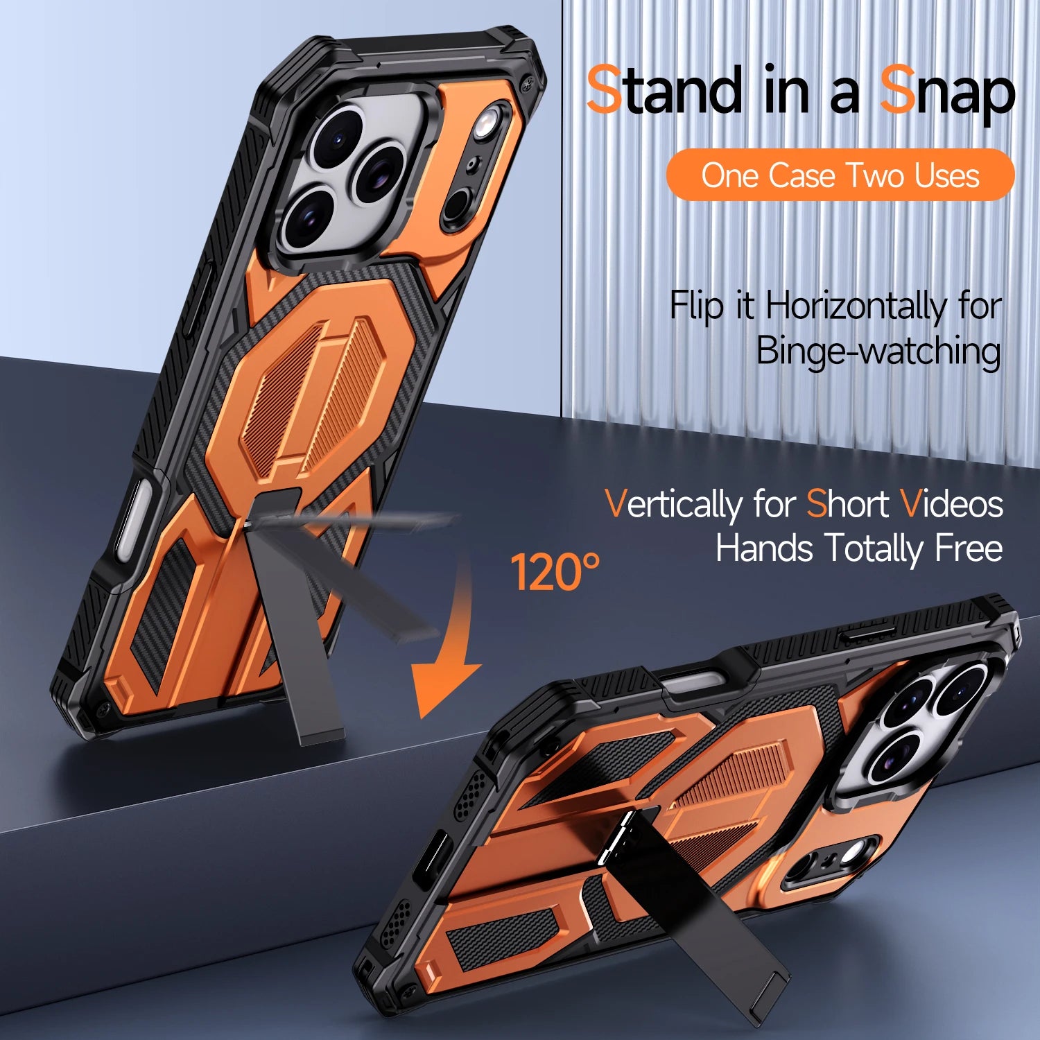 PureGuardCases Metal Stand Armor iPhone Case – MagSafe Shockproof Cover