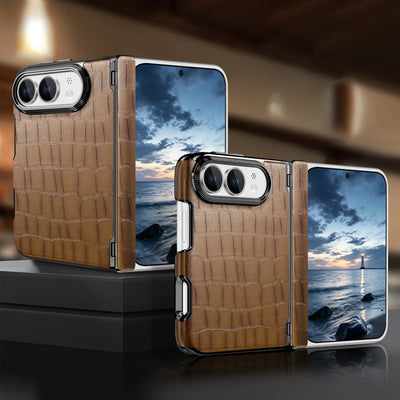 Crocodile-Texture Hinge Case for iPhone Duo, Shockproof - Product View 11