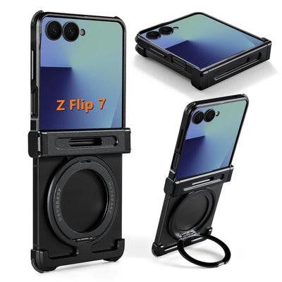 Eary for Samsung Galaxy Z Flip 7 6 Case for MagSafe 360°Rotatable Magnetic Kickstand Wireless Charging Anti Scratch Phone Cover