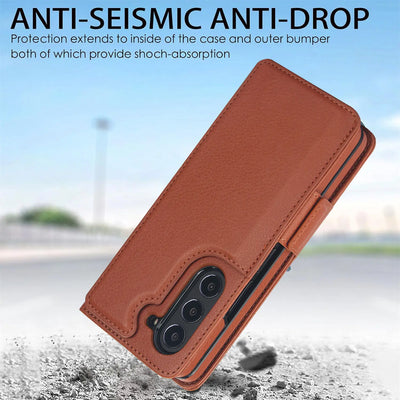 PureGuardCases RFID Leather Wallet Case for Samsung Galaxy Z Fold – Card Holder Protective Cover