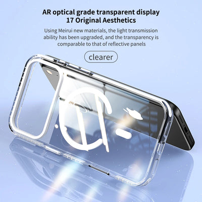 PureGuardCases Luxury PE Striped Clear iPhone Case – MagSafe Magnetic Cover