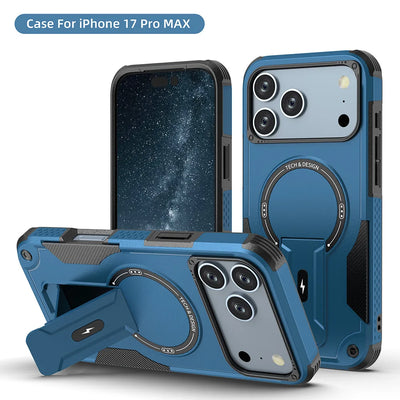 PureGuardCases Invisible Bracket MagSafe iPhone Case – Magnetic Stand Shockproof Cover