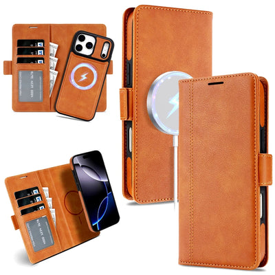 2-in-1 MagSafe Wallet for iPhone, Brown