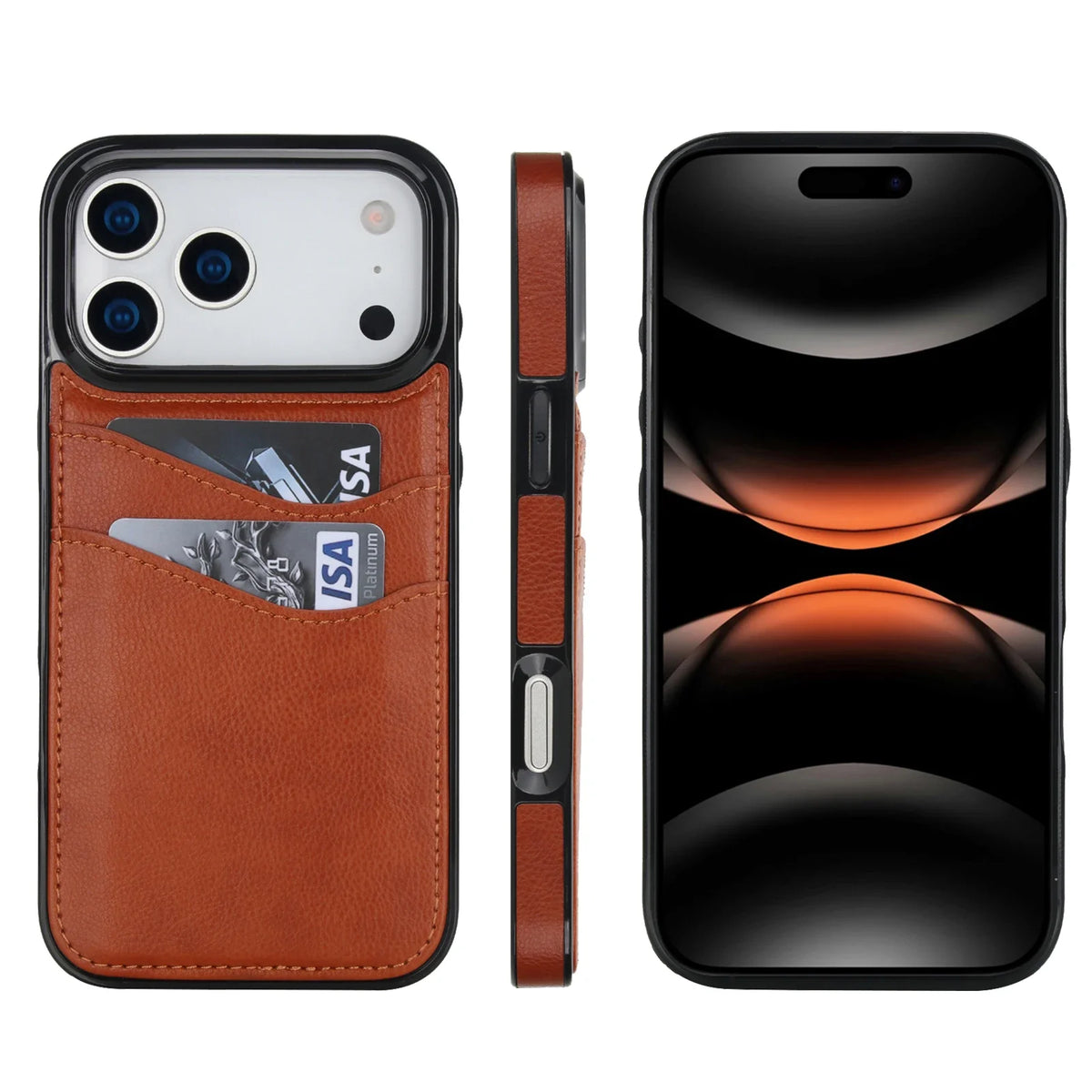 Card Slot Wallet Case iPhone 11-18, Brown