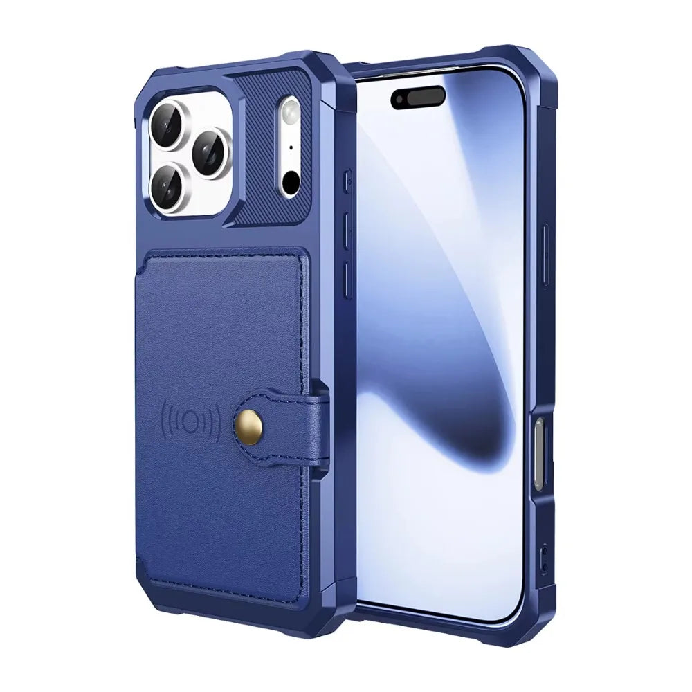 Rugged Card Wallet Case iPhone 18 Pro/Max, front & back