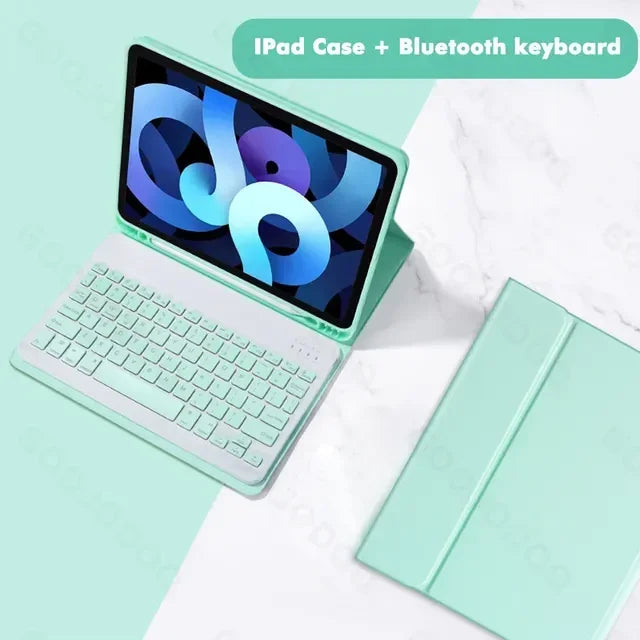PureGuardCases Colorful Bluetooth Keyboard Case for iPad