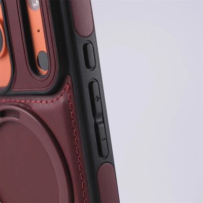 360° Magnetic Ring Stand Leather Shockproof Case for iPhone 12-18 - Product View 10