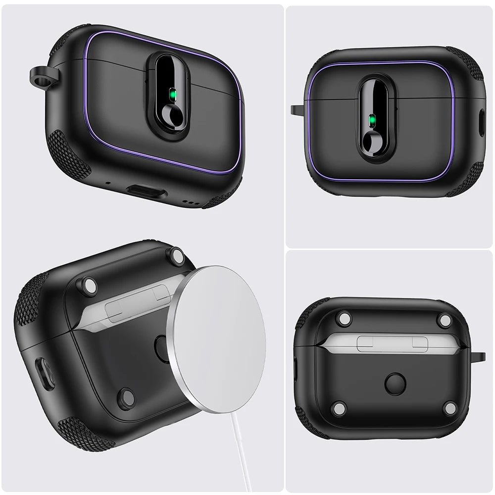 PureGuardCases Armor Lock Shockproof Case for AirPods