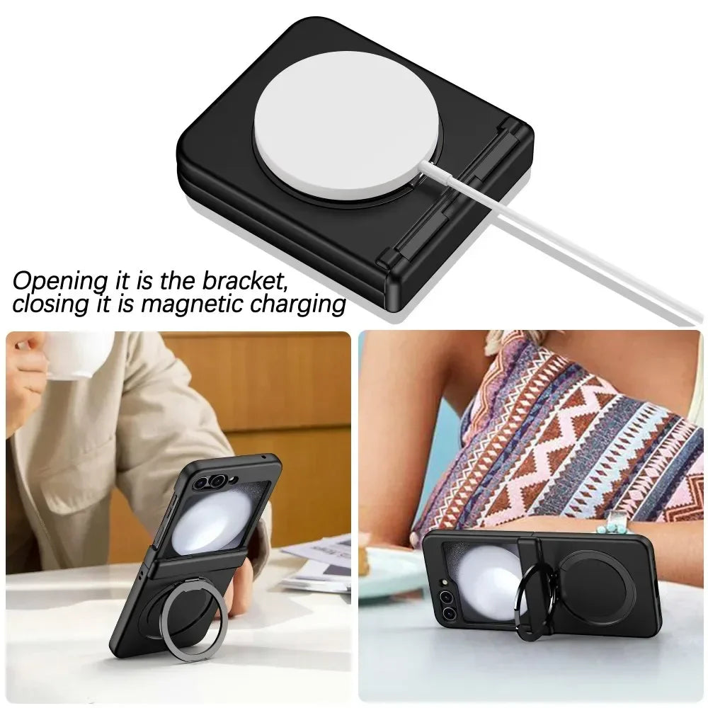 PureGuardCases Magnetic Armor Case with Hinge Protection for Samsung Galaxy Z Flip