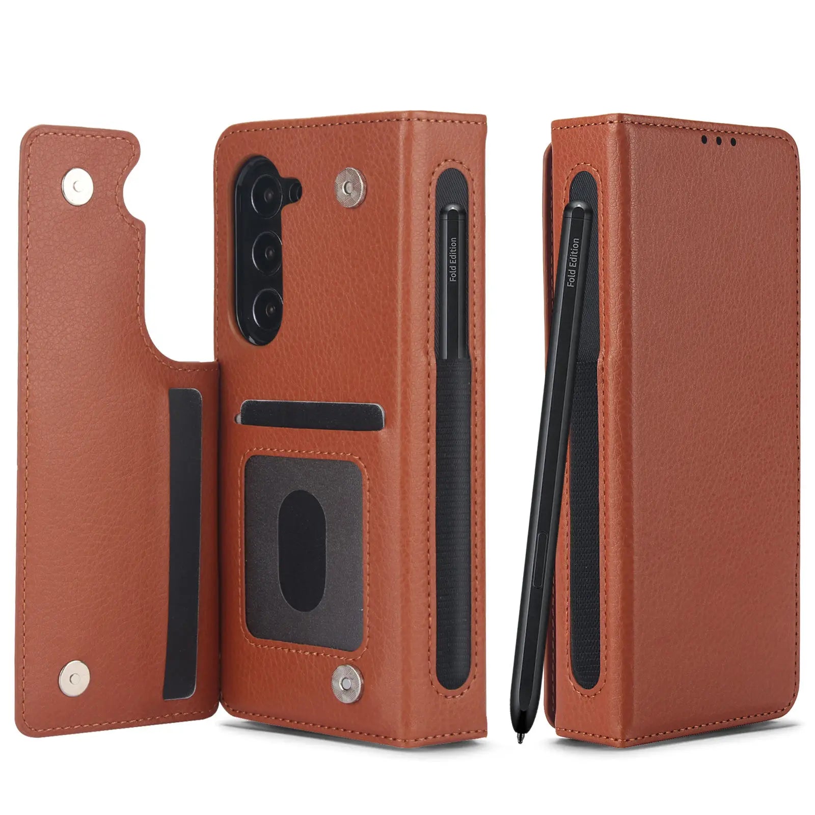PureGuardCases RFID Leather Wallet Case for Samsung Galaxy Z Fold – Card Holder Protective Cover