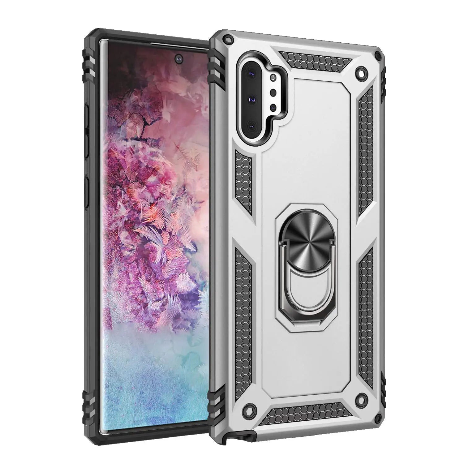 PureGuardCases Military Armor Ring Kickstand Case for Samsung Galaxy Note 10