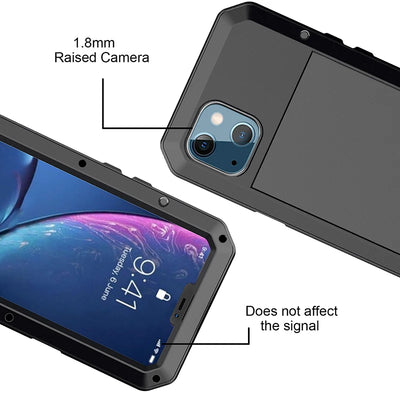 PureGuardCases IP54 Heavy Duty Metal iPhone Case – Gorilla Glass Shockproof Cover