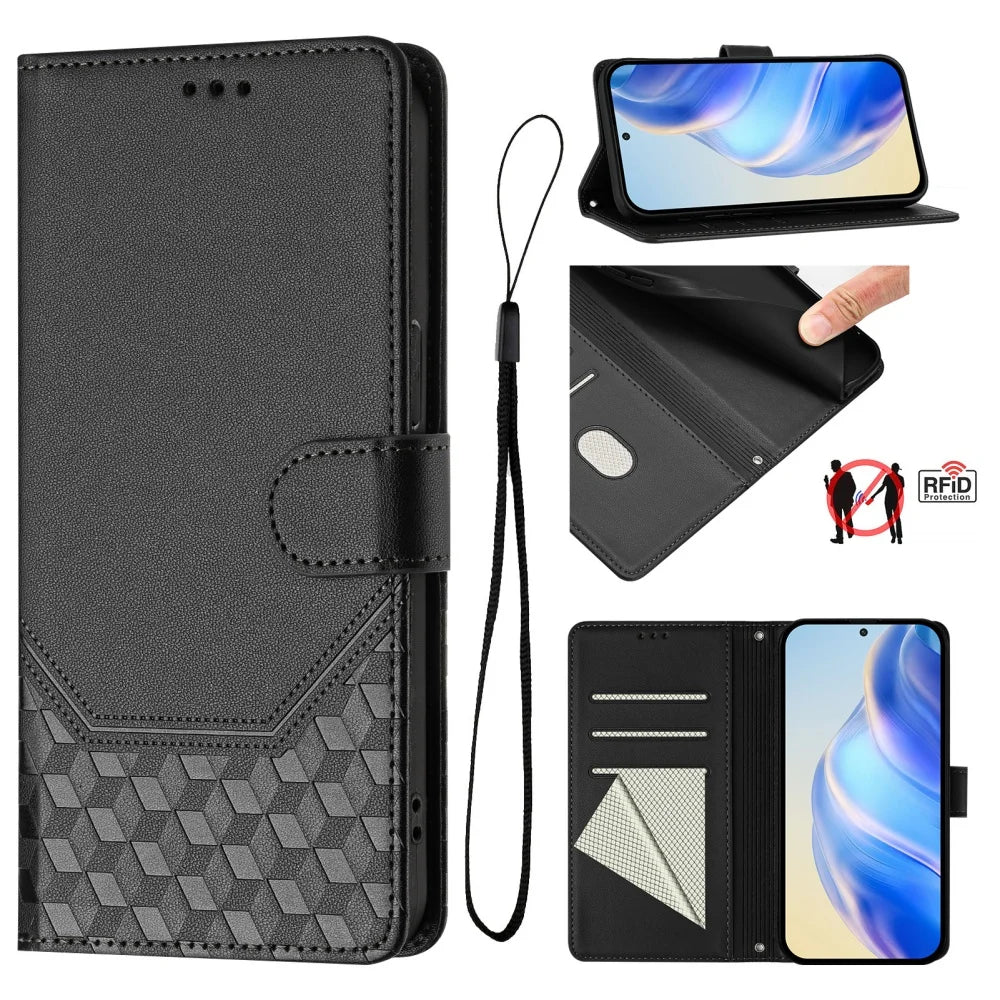 3D Cube Wallet Case Galaxy S20-S26, Black