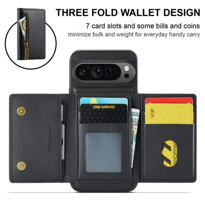 PureGuardCases 2-in-1 Magnetic Leather Wallet Case for Google Pixel