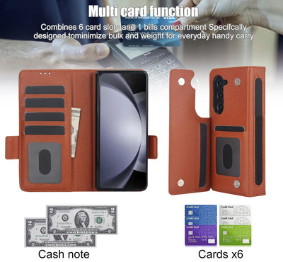 PureGuardCases RFID Leather Wallet Case for Samsung Galaxy Z Fold – Card Holder Protective Cover