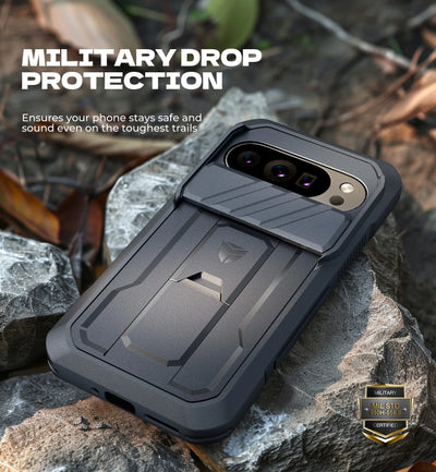 PureGuardCases Rugged Armor Case with Camera Cover for Google Pixel