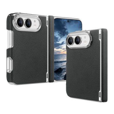 Lychee Leather Hinge Case for iPhone Duo, Magnetic Axle - Product View 8