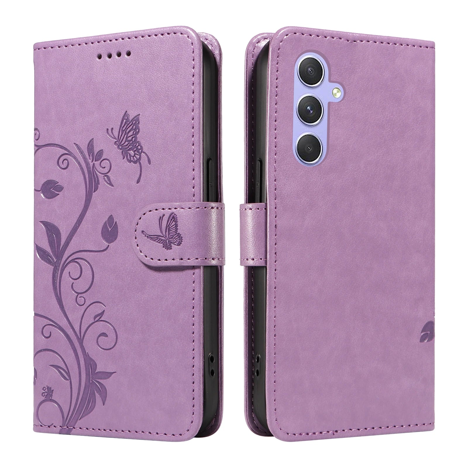 Luxury Butterfly Flower Vine Flip Leather Wallet Case For Samsung Galaxy A06 A16 A26 A36 A56 A05 A05S A15 A25 A35 A55 5G A07 A17