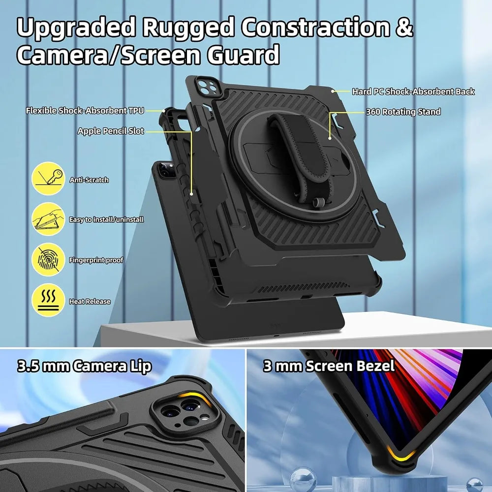 PureGuardCases 360° Kickstand Rugged Case for iPad