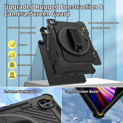 PureGuardCases 360° Kickstand Rugged Case for iPad