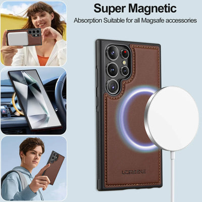 Magnetic Flip Leather Wallet Case with Stand for Samsung Galaxy S & A - image 3