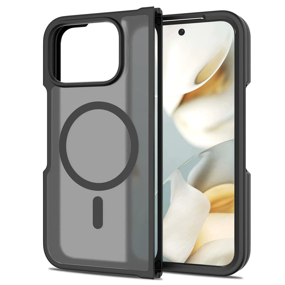 Black translucent matte MagSafe magnetic case for Google Pixel 10 Pro Fold