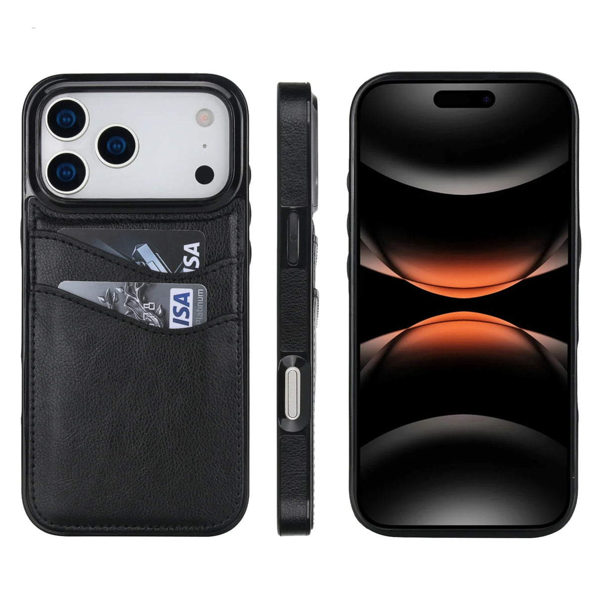 Card Slot Wallet Case iPhone 11-18, Black