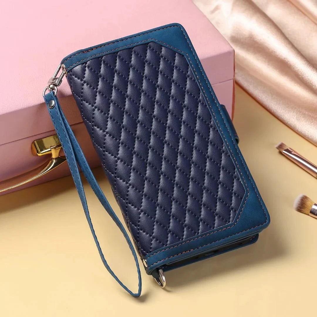 Rhombic Wallet Case Galaxy S & A, portrait stand view