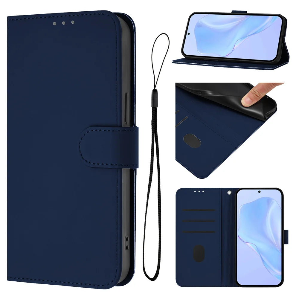 Wristlet Wallet Case Galaxy S23-S26, Navy Blue
