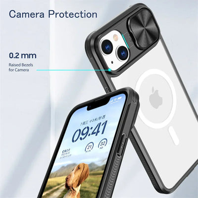 PureGuardCases Slide Camera Lens Acrylic iPhone Case – MagSafe Magnetic Cover
