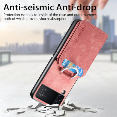 Card Slot Ring Wallet Case for Samsung Galaxy Z Flip 3-8 - image 4