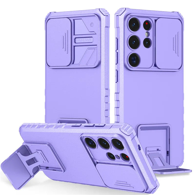 PureGuardCases Armor Case with Sliding Camera Cover for Samsung Galaxy