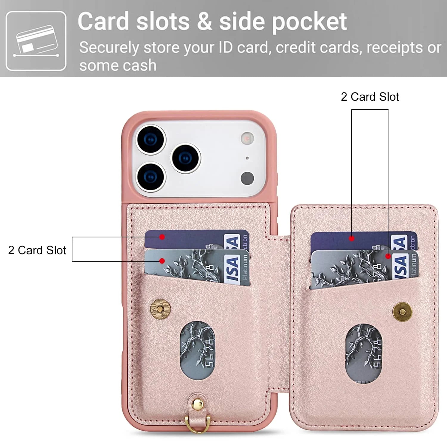 PureGuardCases Floral Crossbody Wallet iPhone Case – Magnetic Kickstand Card Holder Cover