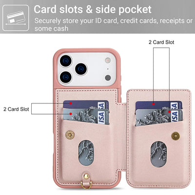 PureGuardCases Floral Crossbody Wallet iPhone Case – Magnetic Kickstand Card Holder Cover