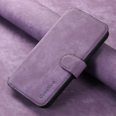 Purple 2-in-1 detachable RFID magnetic leather card holder wallet case for Google Pixel 11, 10 and 9 series