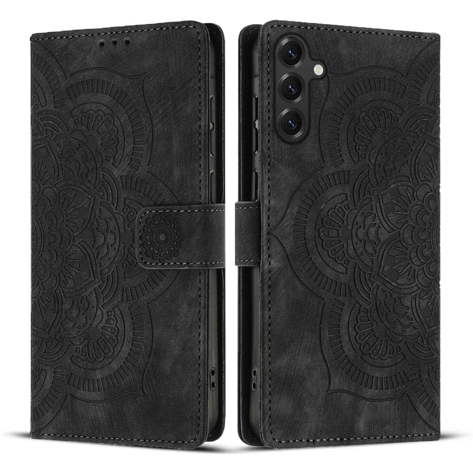 Mandala Wallet Case Galaxy S20-S26, Black