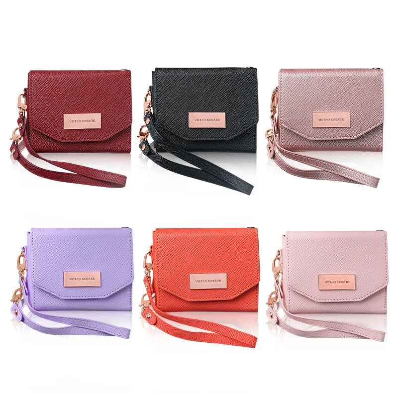 PureGuardCases Leather Wallet Case with Hand Strap for Samsung Galaxy Z Flip
