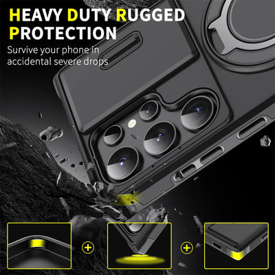 Slide Camera Cover Ring Stand Case for Samsung Galaxy S & A - Product View 6